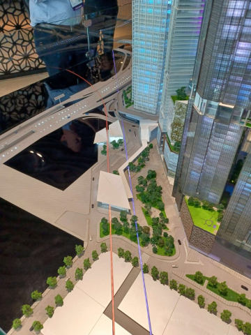 Tun Razak Exchange (TRX) Off-Site Program: Attendees toured Raintree Plaza, the northwest pedestrian gateway into Tun Razak Exchange, and TRX City Park, a lush rooftop park that is a multi-level and multi-experiential public venue The tour also included a visit to the TRX City headquarters office onsite and their development scale model. Image: Daniel Safarik