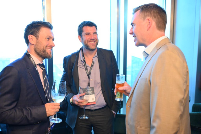 The Opening Networking Reception at the 2023 CTBUH International Conference, kindly sponsored by Surbana Jurong and hosted by CapitaLand, took place at CapitaSpring, a 276-meter-tall office and hotel building, with spectacular green spaces on both the rooftop and at the tower’s midpoint.